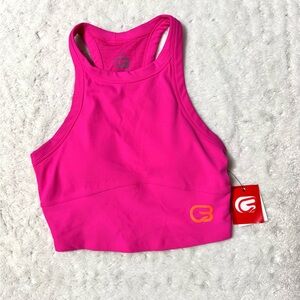 NWT- CYCLEBAR Cropped Pink Long Line Sports Bra